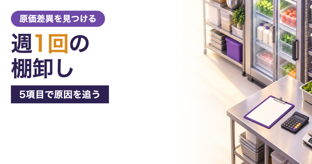飲食店の棚卸し差異を週1回確認して廃棄と過剰盛り付けを見つける記事アイキャッチ