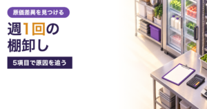 飲食店の棚卸し差異を週1回確認して廃棄と過剰盛り付けを見つける記事アイキャッチ