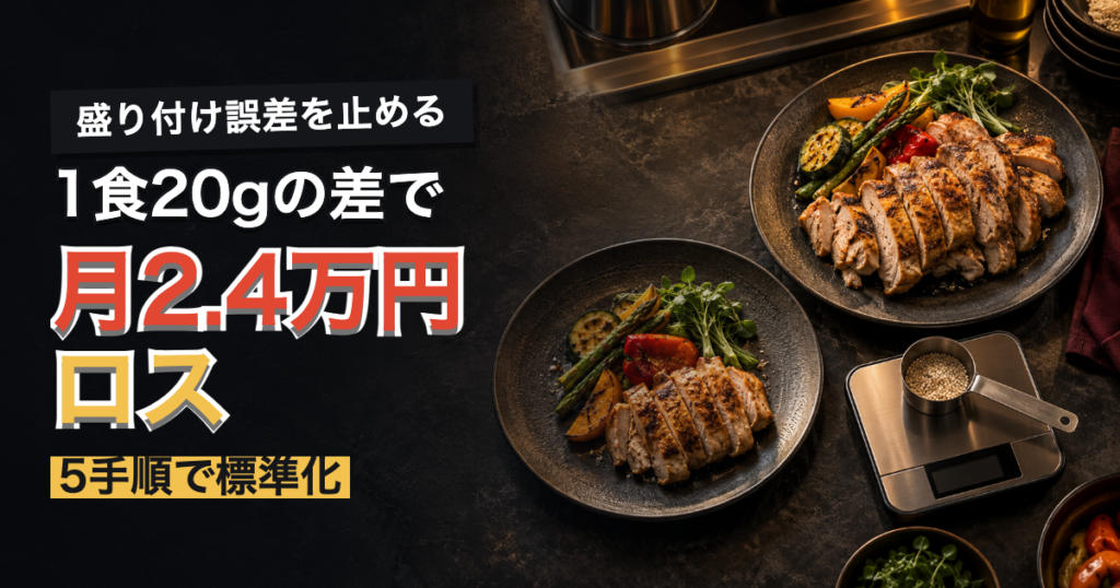 飲食店のポーション管理で1食20gの盛り付け誤差を止める記事アイキャッチ